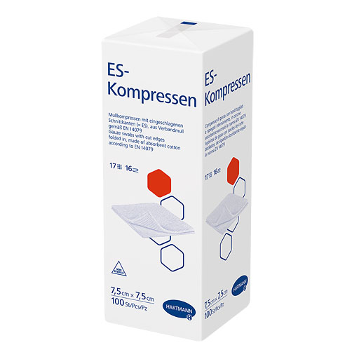 ES-KOMPRESSEN unsteril 7,5x7,5 cm 16fach