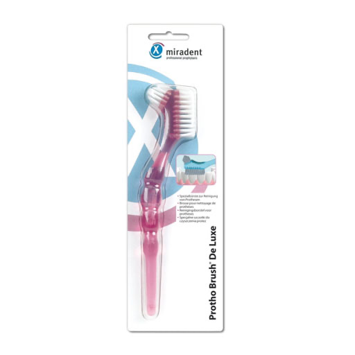 MIRADENT Prothesenb&uuml;rste Protho Brush pink trans.