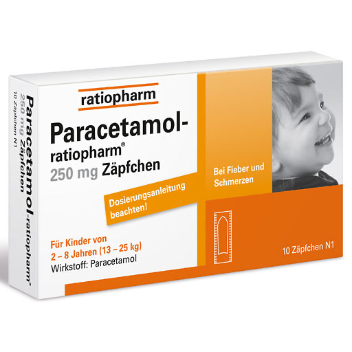 PARACETAMOL-ratiopharm 250 mg Z&auml;pfchen