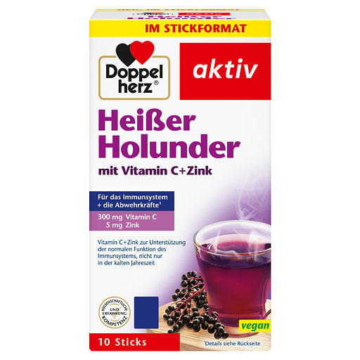 DOPPELHERZ hei&szlig;er Holunder m.Vit.C+Zink Granulat