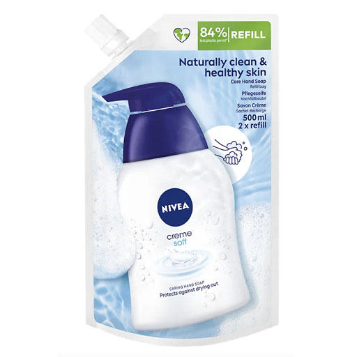 NIVEA FL&Uuml;SSIGSEIFE Creme soft Nachf&uuml;llbeutel