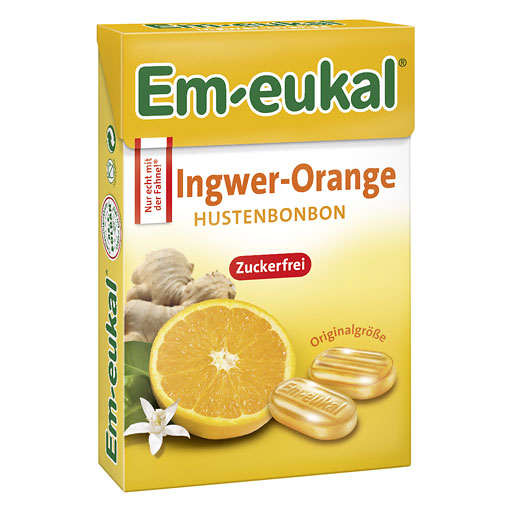 EM-EUKAL Bonbons Ingwer Orange zuckerfrei Box