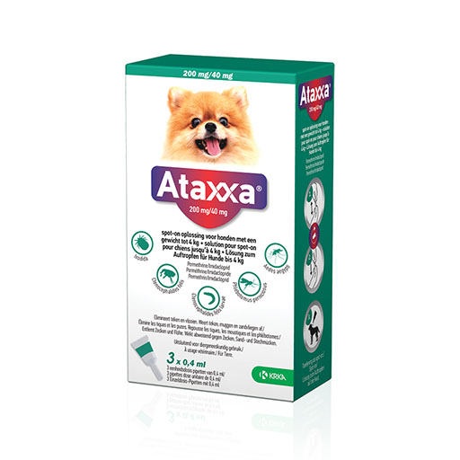 ATAXXA 200mg/40mg Lsg.z.Auftropfen f.Hunde bis 4kg