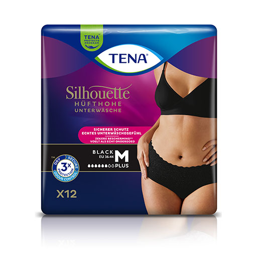 TENA SILHOUETTE plus M black Inkontinenz Pants