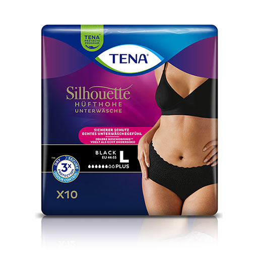 TENA SILHOUETTE plus L black Inkontinenz Pants