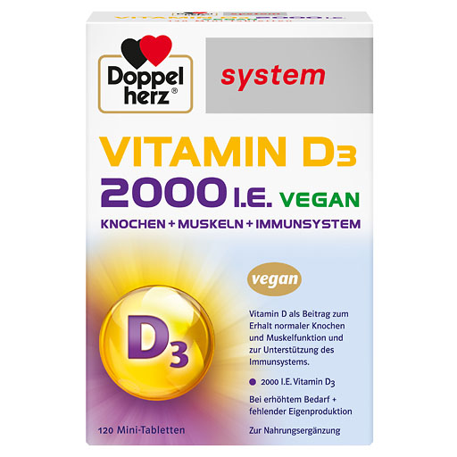 DOPPELHERZ Vitamin D3 2000 I.E. vegan system Tabl.